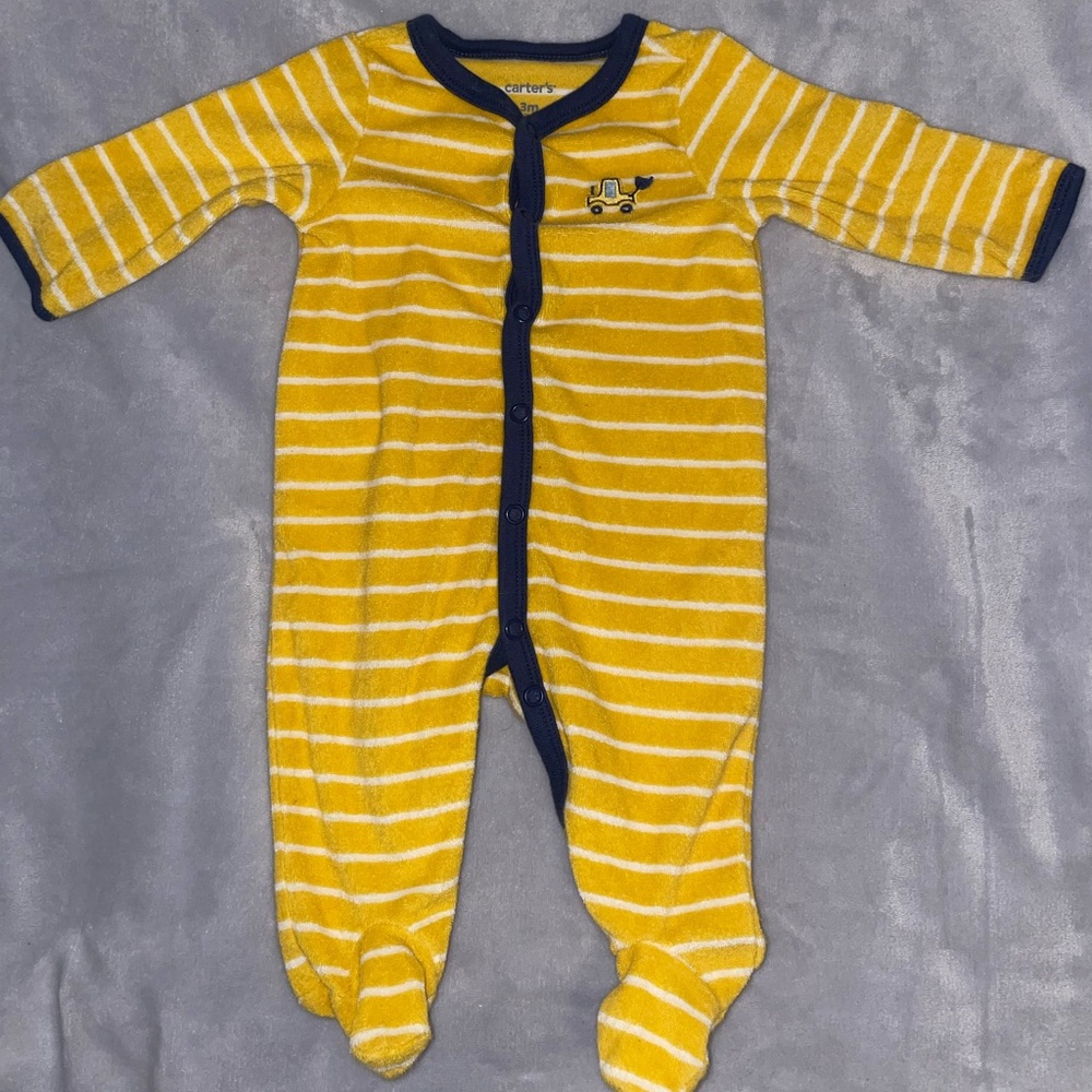 Yellow button up onesie